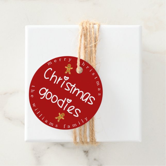 Étiquettes Cadeau Godedies de Noël - Pains d'épices mignons Hommes R (En situation)