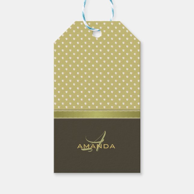 Étiquettes-cadeau Gold and Ecru Olive Green (Devant)