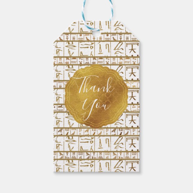 Étiquettes-cadeau Gold Blanc Égypte Glam Wedding Favor (Devant)