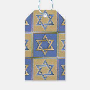 Étiquettes-cadeau Gold Blue Star de David Art Panels
