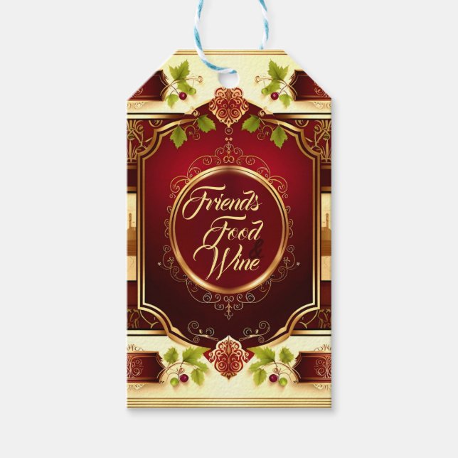 Étiquettes-cadeau Gold Burgundy Maroon Good Friends Gift Festive (Devant)