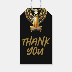 Étiquettes-cadeau Gold Chain 1 #1 Drift 1st Birthday Party