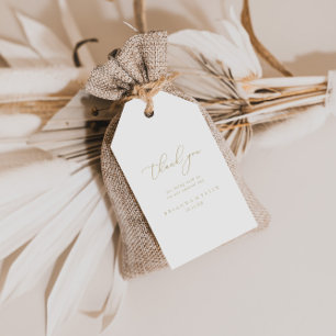 Étiquettes-cadeau Gold Classy Chic Minimalist Mariage Merci