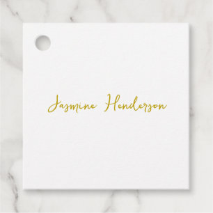 Étiquettes Cadeau Gold Color Calligraphy Professional