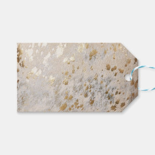 Étiquettes-cadeau Gold Cowhide Print Metallic