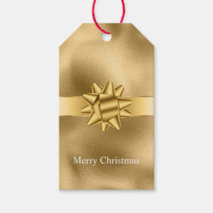 Étiquettes-cadeau Gold Glam Ribbon et Bow Christmas