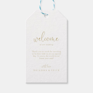 Étiquettes-cadeau Gold Love Mariage de script fantaisie