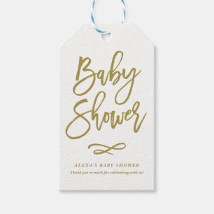 Étiquettes-cadeau Gold Rustic Lettering Baby shower Party Favoriser