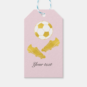 Étiquettes-cadeau Gold Soccer Nettoie Ball Blush Rose