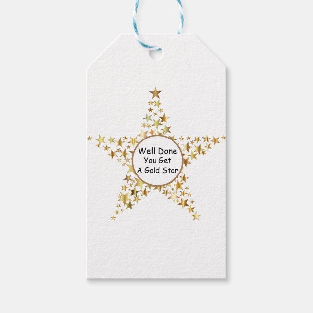 Étiquettes-cadeau Gold Star (Devant)