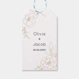 Étiquettes-cadeau Golden Blossoms Floral Mariage Design