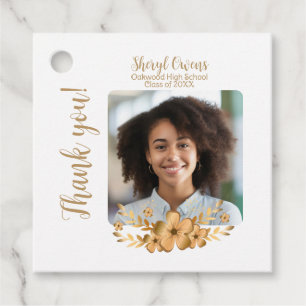 Étiquettes Cadeau Golden Flower High School College Graduation