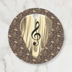 Étiquettes Cadeau Golden Plectron - Design élégant pour les mélomane