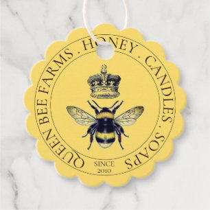 Étiquettes Cadeau Golden Queen Bee Honey Produits