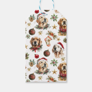 Étiquettes-cadeau Golden Retriever chien animal Motif de Noël