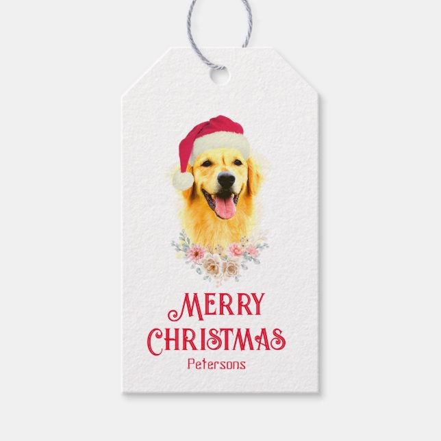 Étiquettes-cadeau Golden Retriever moderne simple amoureux des chien (Devant)