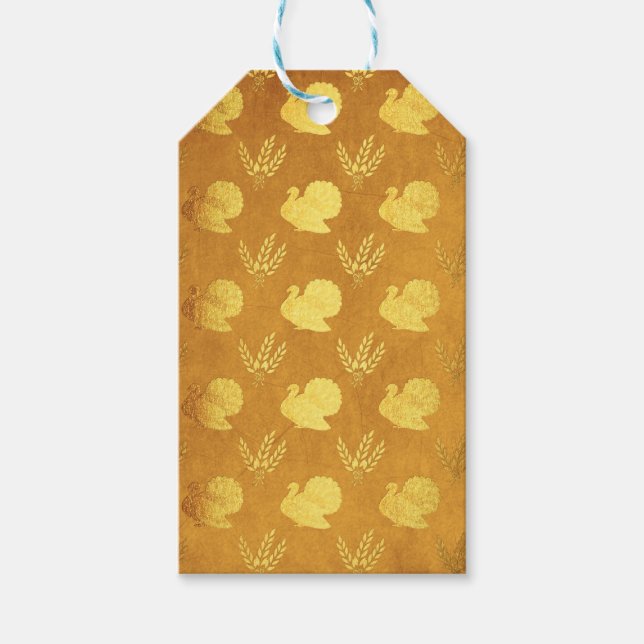 Étiquettes-cadeau Golden Thanksgiving_ (Devant)