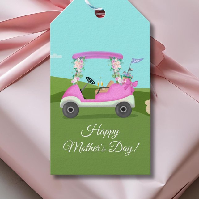 Étiquettes-cadeau Golf Cart With Mimosas Mother's Day Brunch (Créateur téléchargé)