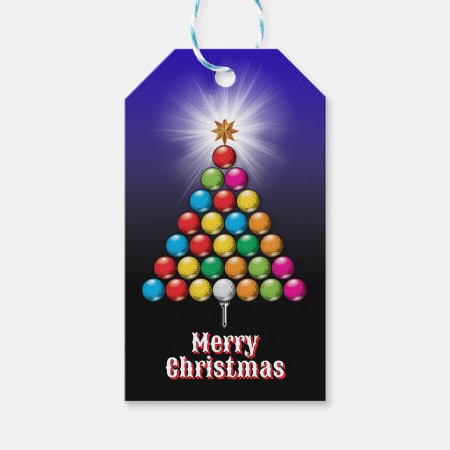 Étiquettes-cadeau Golf Joyeux Noël-vacances Design (Devant)