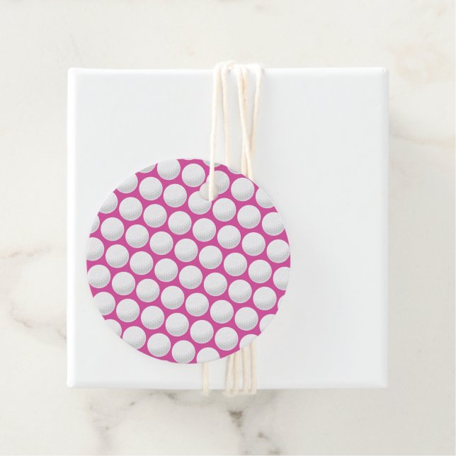 Étiquettes Cadeau Golf Modern Rose White Sports Golf Cadeau (En situation)