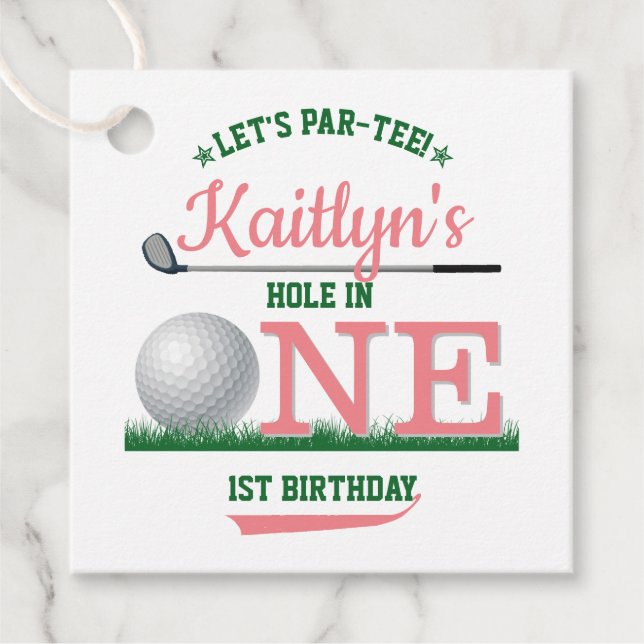 Étiquettes Cadeau Golf PAR-TEE 1er anniversaire (Devant)