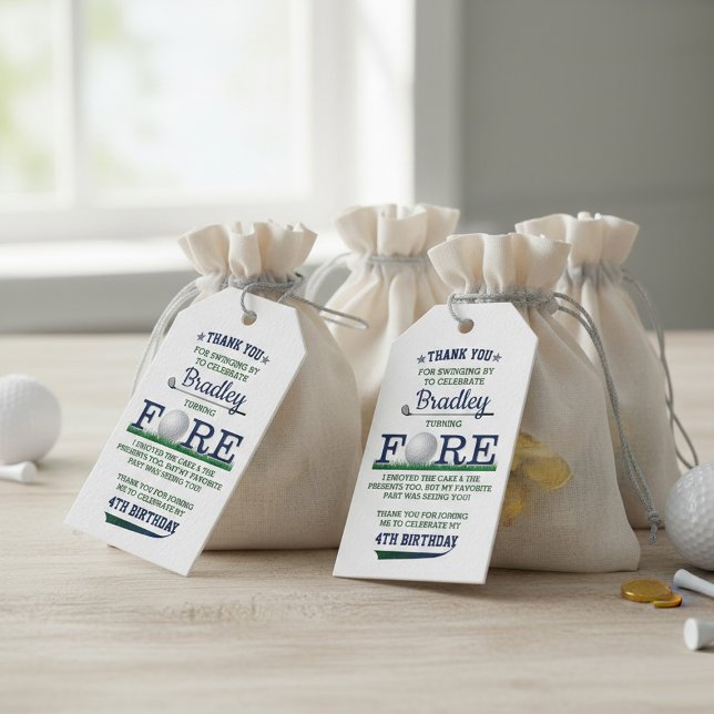 Étiquettes-cadeau Golf PAR-TEE 4e anniversaire (Créateur téléchargé)