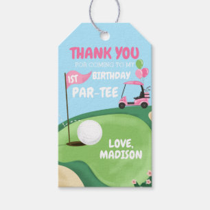 Étiquettes-cadeau Golf Par-Tee Hole Golf Girl Anniversaire Merci