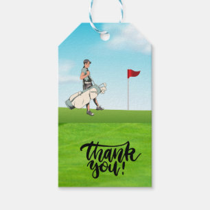Étiquettes-cadeau Golfer vous remercie avec un sac de golf