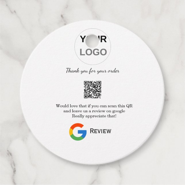 Étiquettes Cadeau Google examen logo de l'entreprise Analyser QR exa (Devant)