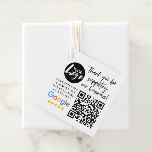 Étiquettes Cadeau Google Reviews Merci Logo Code QR