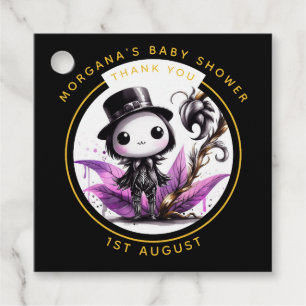 Étiquettes Cadeau Goth Bébé garçon ou fille Douche Crow Merci
