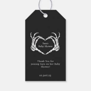 Étiquettes-cadeau Goth minimal Squelette mains Baby shower Favoriser