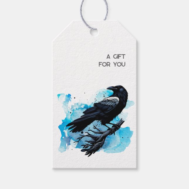 Étiquettes-cadeau Goth Raven Dark Aesthetic  (Devant)