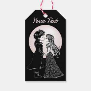Étiquettes-cadeau Gothique Emo Enfants Kiss Valentine's Day