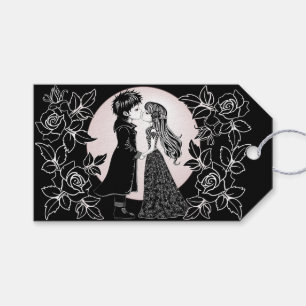 Étiquettes-cadeau Gothique Emo Enfants Kiss Valentine's Day