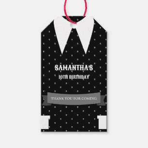 Étiquettes-cadeau Gothique Petite fille en robe noire Anniversaire