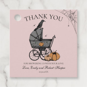 Étiquettes Cadeau Gothique rose bébé transport Baby shower Merci