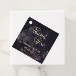 Étiquettes Cadeau Gothique Violet Boho Élégant Merci de mariage