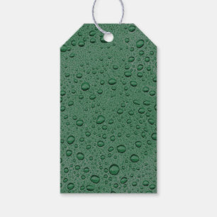 Étiquettes-cadeau gouttelettes d'eau vertes