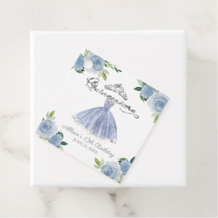 Étiquettes Cadeau Gown bleu clair Floral Quinceanera Party