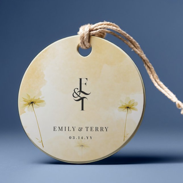 Étiquettes Cadeau Grace de l'heure d'or et Merci de Mariage Monogram (Créateur téléchargé)