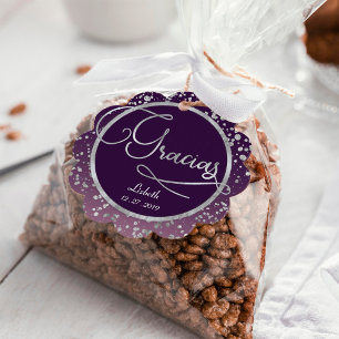 Étiquettes Cadeau Gracias Cercle À Paille Note, Merci Argent