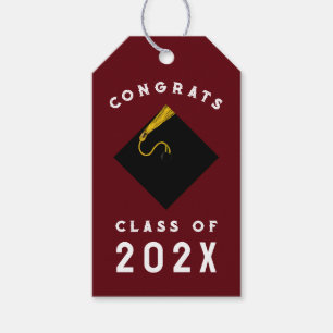 Étiquettes-cadeau Graduation 2025 Maroon