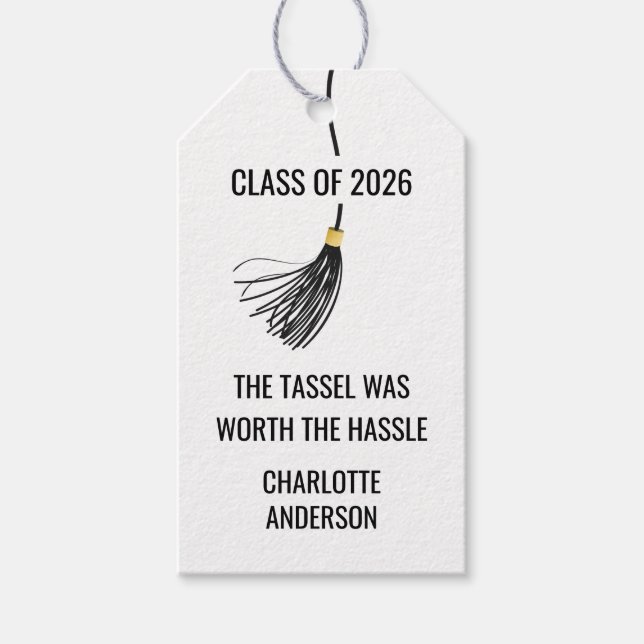 Étiquettes-cadeau Graduation Cap Tassel Paper (Devant)