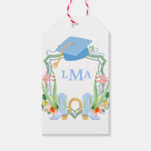 Étiquettes-cadeau Graduation de Preppy Southern Cowgirl Monogram