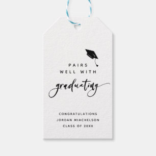 Étiquettes-cadeau Graduation Moderne Script Calligraphie Congrats Gr