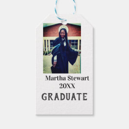 Étiquettes-cadeau Graduation photo name year class university simple