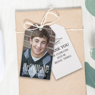 Étiquettes-cadeau Graduation Photo Simple Minimalist Modern Favor