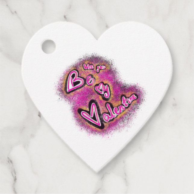 Étiquettes Cadeau Graffiti de la Saint Valentin (Devant)