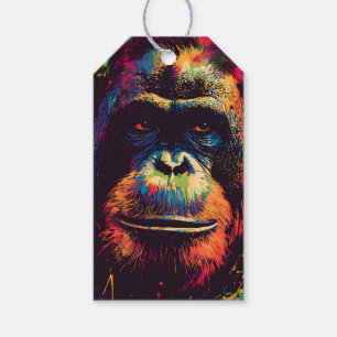 Étiquettes-cadeau Graffiti sauvage Gorille de la jungle urbaine